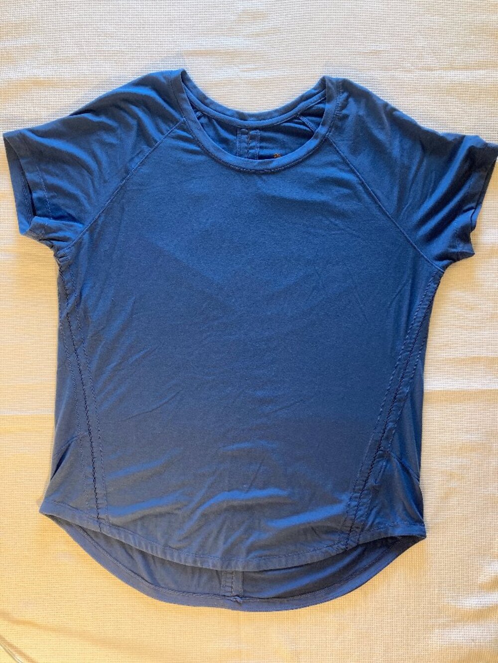 Tangerine medium blue workout top, women's size L, soft and stretchy
